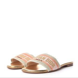 Christian Dior Dway Platinum slides Size 38.5